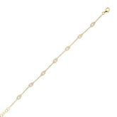 0.88ct 14k Yellow Gold Diamond Eye Bracelet
